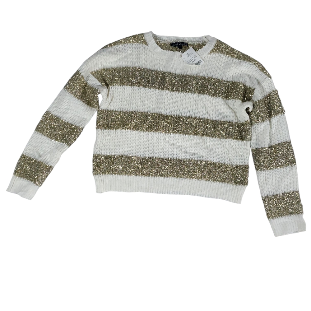 White and Gold Striped Sweater